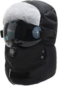 img 4 attached to 🧤 Stay Warm and Protected: Unisex Waterproof Trapper Hat with Detachable Goggles for Cold Windy Winter Days