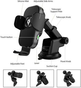 img 3 attached to UPXON Wireless Car Charger: Auto-Clamping Mount for iPhone & Android Smartphones