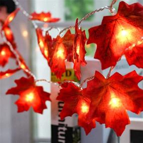 img 3 attached to Maple Leaf Light 8 Modes Memory Function Thanksgiving Fall Light Patio Holiday Halloween And Party Decoration String Lights Waterproof 3AA Battery Powered 3M/9