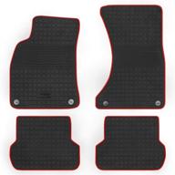 🚗 san auto custom fit car floor mat for audi a4 2017-2021 | black red rubber auto floor liners | heavy duty all weather | odorless logo