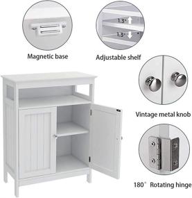 img 1 attached to White Freestanding Bathroom Floor Cabinet: Versatile Kitchen Storage Solution with Shelves and Doors