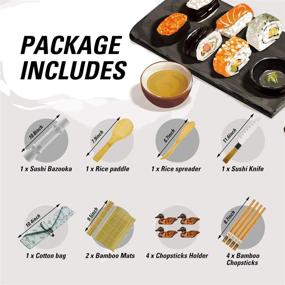 img 3 attached to 🍣 ISSEVE Sushi Making Kit: All-in-One Sushi Bazooka Maker with Bamboo Mats, Chopsticks, Knife, and DIY Roller Machine