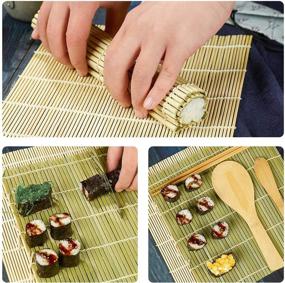 img 1 attached to 🍣 ISSEVE Sushi Making Kit: All-in-One Sushi Bazooka Maker with Bamboo Mats, Chopsticks, Knife, and DIY Roller Machine