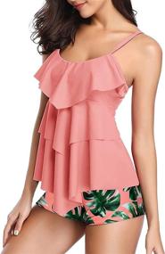 img 3 attached to Venetian Women's Clothing: Tankini Swimsuit with Flounce Swimwear