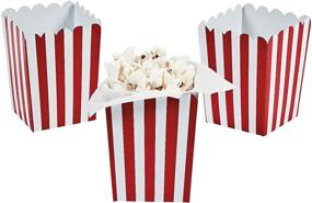 img 1 attached to 🍿 Mini Red Striped Popcorn Boxes (24 Pieces) - Perfect Party Supplies for Snack Serving