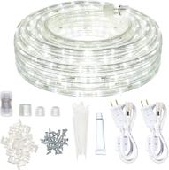 versatile led rope lights: 50ft waterproof daylight-white for outdoor use - connectable, cuttable, and bright lighting ideal for deck, patio, camping, christmas decor logo