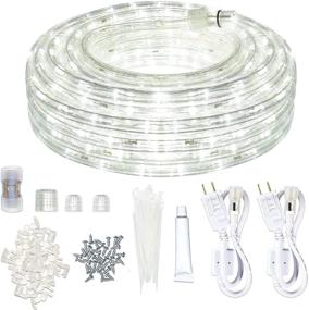img 4 attached to Versatile LED Rope Lights: 50ft Waterproof Daylight-White for Outdoor Use - Connectable, Cuttable, and Bright Lighting Ideal for Deck, Patio, Camping, Christmas Decor