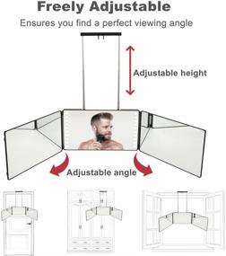 img 2 attached to 🪞 Versatile 3 Way Mirror with LED Light: Portable, Adjustable & Perfect for Self Hair Cutting, Shaving, Styling - Ideal Gift for Men, Him, Husband, Dad, Boyfriend