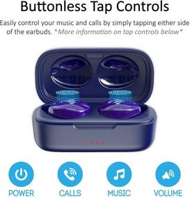 img 1 attached to 🎧 Беспроводные наушники Iluv TB100: Bluetooth True Cordless с функцией громкой связи и водонепроницаемой защитой - синий