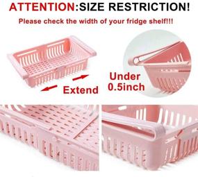 img 2 attached to 🧺 4 Pack Retractable Fridge Drawer Organizer - Unique Design Pull Out Bins - Small Size, FIT FOR Under 0.5'' Fridge Shelf - Efficient Fridge Storage Solution