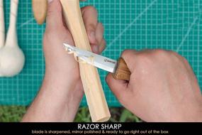img 1 attached to Нож BeaverCraft Sloyd C4 - 3.14" для резьбы по дереву, подходит для резьбы и обработки - идеален для начинающих и профессионалов - лезвие из высокоуглеродистой стали - инструмент для резьбы ложек - тонкий нож для деревообработки.