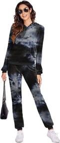 img 2 attached to 💃 HOTOUCH Women's Velour Sweat Suit: Long Sleeve Hoodie & Pants Set for Sporty Style - S-XXXL