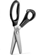 🪡 professional sewing scissors - bluesnail 9" stainless steel pinking shears comfort grip handled for fabric crafts, dressmaking, zig zag cut - serrated and black logo