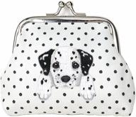 dalmatian embroidered puppy dog coin purse wallet with white polka dots - cute and stylish! logo