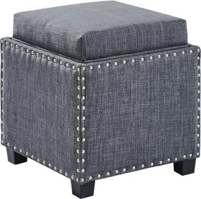 img 3 attached to Armen Living LCBZOTLIBR Blaze Ottoman Furniture