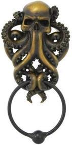 img 3 attached to 🐙 Exquisite Pacific Giftware Decorative Octopus Skull Monster Resin Door Knocker - Impressive Cast Iron Knocker Wall Sculpture