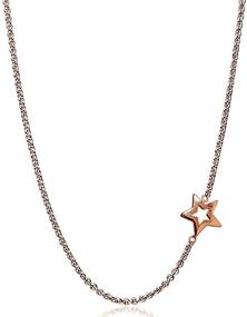 img 3 attached to ⭐️ Polished Sterling Silver Open Star Sideways Chain Necklace - 16" + Extender