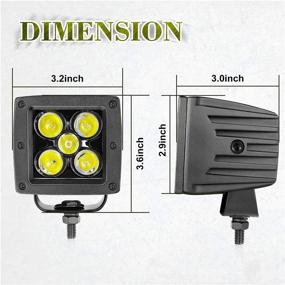 img 3 attached to 🚗 Teochew-LED 2PCS 3 Inch 100W Square LED Work Lights - Powerful Off Road Spot LED Pods for Trucks, SUVs, ATVs, UTVs, Cars, and Boats