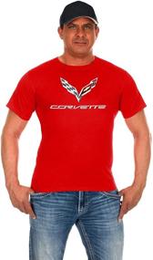 img 4 attached to 🖤 Black, Gray & Red Men's Chevy Corvette C7 Crew Neck T-Shirt by JH DESIGN GROUP