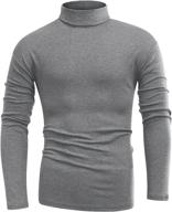 👕 beauhuty men's casual pullover top - basic turtleneck long sleeve t-shirts with fleece knitted comfort logo