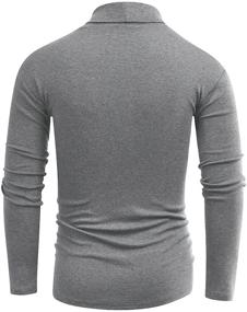 img 2 attached to 👕 Beauhuty Men's Casual Pullover Top - Basic Turtleneck Long Sleeve T-Shirts with Fleece Knitted Comfort