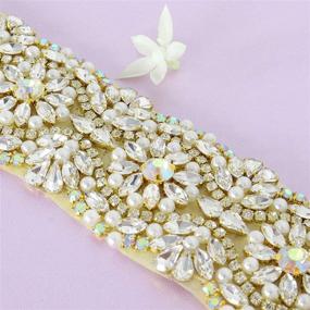 img 2 attached to Pardecor Wedding Sash Rhinestone Applique