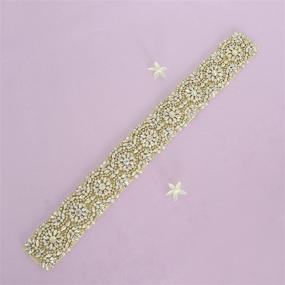 img 3 attached to Pardecor Wedding Sash Rhinestone Applique