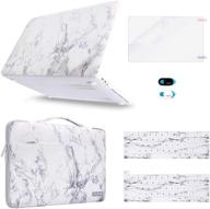 🖥️ mosiso macbook pro 13 inch case 2016-2020: white marble hard shell, sleeve bag, keyboard skin, webcam cover, screen protector logo