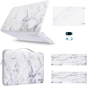 img 4 attached to 🖥️ MOSISO MacBook Pro 13 inch Case 2016-2020: White Marble Hard Shell, Sleeve Bag, Keyboard Skin, Webcam Cover, Screen Protector