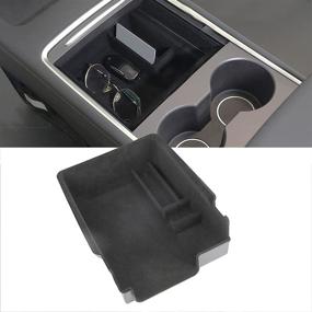 img 4 attached to 🚘 Enhance Your Tesla Model 3 Interior with Linkstyle 2021 Armrest Organizer & Storage Box in Black