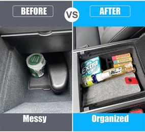 img 2 attached to 🚘 Enhance Your Tesla Model 3 Interior with Linkstyle 2021 Armrest Organizer & Storage Box in Black