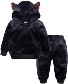 img 4 attached to Cute Ear Hooded Fleece Pullover and Pants Outfits Set for Baby Boys and Girls, by Kids Tales