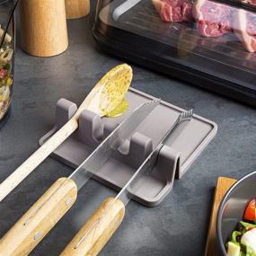 img 2 attached to 🍴 Tomorrow's Kitchen Silicone Utensil Rest in Grey: The Ideal Kitchen Tool Storage Solution (46703606)