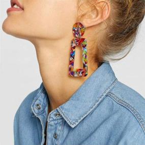 img 3 attached to 💎 Stylish Acrylic Dangles Drop Earrings: Lightweight Statement Studs for Women and Girls