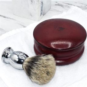 img 4 attached to Authentic Dark Mango Wood Shaving Soap Bowl - Premium Glossy Finish for Enhanced Online Visibility