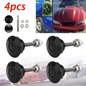 img 3 attached to 🔒 YUANTUO 4PCS 1.25 inch Universal Aluminum Vehicle Hood Pins for Auto Car DIY, Bumper Quick Latch Release License Plate Lock Clip Black Push Button Bonnet Alloy - Improved SEO