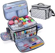 🧵 luxja high capacity sewing accessories organizer bag - sewing supplies organizer with shoulder strap and polka dots (patent pending) logo