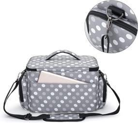 img 1 attached to 🧵 Luxja High Capacity Sewing Accessories Organizer Bag - Sewing Supplies Organizer with Shoulder Strap and Polka Dots (Patent Pending)