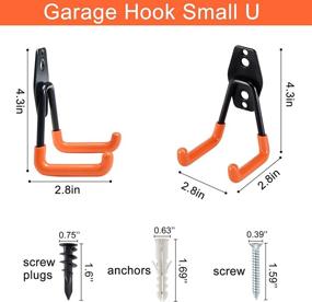 img 3 attached to 🔧 AOBEN Garage Hooks Heavy Duty, Steel Garage Storage Hooks, Utility Tool Hangers for Organizing Ladder, Chairs, Heavy Tools (SMALL U, 4 PACK)