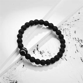 img 1 attached to 🏈 Football Baseball Wristbands Bracelets for Boys - XIEXIELA Jewelry