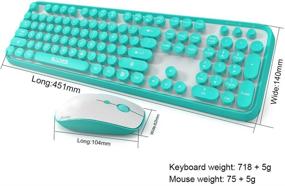 img 2 attached to 💻 SADES V2020 Wireless Keyboard and Mouse Combo - White Colorful Keyboard with Round Keycaps, 2.4GHz Dropout-Free Connection, Long Battery Life - Cute Wireless Mouse for PC, Laptop, Mac