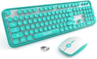 💻 sades v2020 wireless keyboard and mouse combo - white colorful keyboard with round keycaps, 2.4ghz dropout-free connection, long battery life - cute wireless mouse for pc, laptop, mac logo