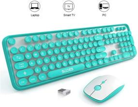 img 3 attached to 💻 SADES V2020 Wireless Keyboard and Mouse Combo - White Colorful Keyboard with Round Keycaps, 2.4GHz Dropout-Free Connection, Long Battery Life - Cute Wireless Mouse for PC, Laptop, Mac