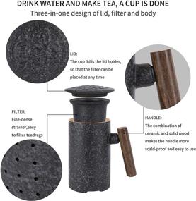 img 3 attached to 🌿 Fosenw Wooden Bluestone Ceramic Infuser