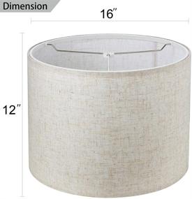 img 3 attached to 🏮 Wellmet 16x16x12 Assembly Required Lampshade: Classic Modern Style for Table, Bedside & Floor Lamps, Linen Fabric Drum Design with Spider Fitter
