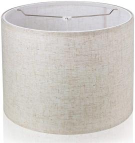 img 4 attached to 🏮 Wellmet 16x16x12 Assembly Required Lampshade: Classic Modern Style for Table, Bedside & Floor Lamps, Linen Fabric Drum Design with Spider Fitter