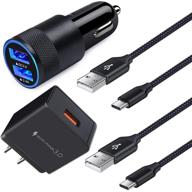⚡️ high-speed charging set: quick charge 3.0 charger (4 in 1) with usb c fast charger, compatible with google pixel 4 xl, samsung galaxy s20 note 10, moto g8 g7 z4, lg stylo 5 v40 g8 g7, wall block, car adapter, 2pcs 6ft type c cord logo