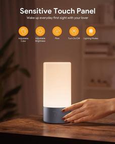 img 3 attached to Hifree Table Lamp: Touch Sensor LED Bedside Lamp for Bedrooms - Tunable Warm White Reading Light with RGB Color Changing Night Lamp (Grey)