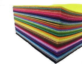 img 1 attached to 🎨 Flic-Flac 54pcs Felt Fabric Sheet Assorted Color Felt Pack for DIY Crafts - Nonwoven Squares (10cm x 10cm)