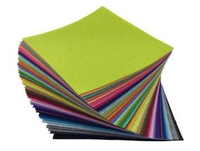 img 4 attached to 🎨 Flic-Flac 54pcs Felt Fabric Sheet Assorted Color Felt Pack for DIY Crafts - Nonwoven Squares (10cm x 10cm)